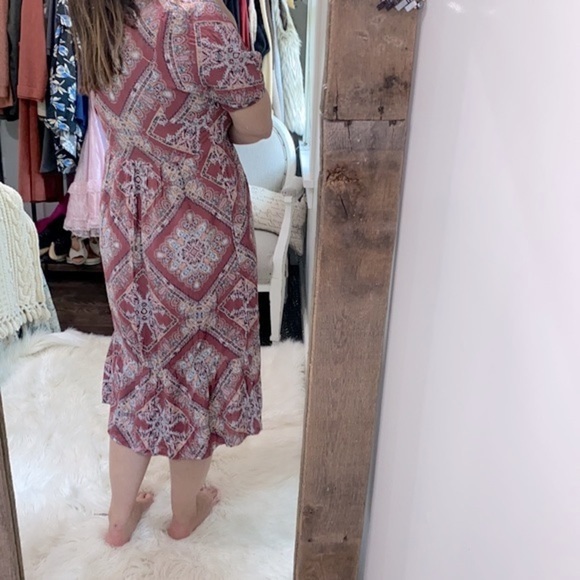 Pink rose mauve floral maxi dress size xsmall new with tags - Picture 3 of 9